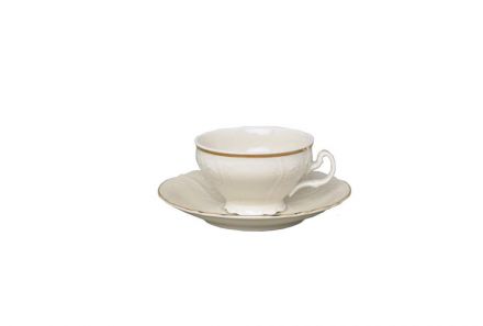 Filiżanka niska 360 ml ze spodkiem - Bernadotte Ivory Gold (383713) - zdjęcie główne