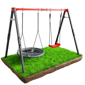 HUŚTAWKA OGRODOWA dla dzieci BOCIANIE GNIAZDO STELAŻ podwójny Super Fun - zdjęcie główne