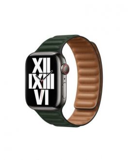 Apple do pasek do Apple Watch 41mm z karbowanej skóry rozmiar S/M - zielony - zdjęcie główne