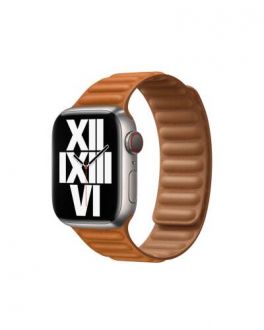 Apple pasek do Apple Watch 38/40/41 mm z karbowanej skóry rozmiar M/L - złocisty brąz - zdjęcie główne