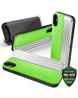 Etui do iPhone X/Xs Zizo Retro Series - zielono-czarne - zdjęcie główne