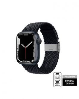 Pasek do Apple Watch 38/40/41 mm Crong Wave Band Pleciony grafitowy - zdjęcie główne