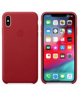 Etui do iPhone Xs Max Apple Leather Case - czerwone - zdjęcie główne