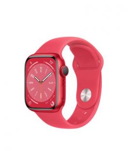 Apple Watch Series 8 45mm aluminium w kolorze czerwony z paskiem sportowym w kolorze czerwony - zdjęcie główne