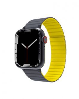 Pasek do Apple Watch 44/45/49 mm JCPAL FlexForm Szary/Żółty L - zdjęcie główne