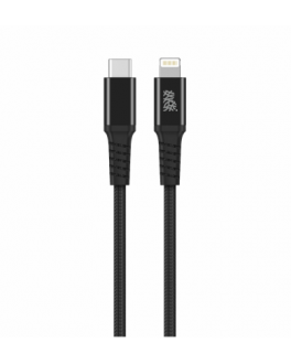 Kabel USB-C - Lightning 2m B.On Cotton MFI - czarny - zdjęcie główne