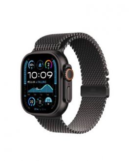 Apple Watch Ultra 2 49mm + Cellular tytan czarny z branzoletą mediolańską z tytanu w kolorze czarnym - Small - zdjęcie główne