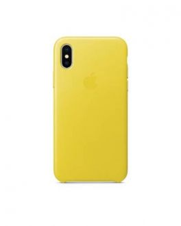 Etui do iPhone X/Xs Apple Leather Case - Spring Yellow - zdjęcie główne