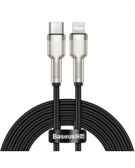 Kabel Baseus USB-C - Lightning Cafule Metal 2m czarny - zdjęcie główne