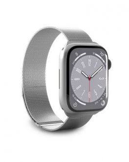 Pasek Apple Watch 42-45mm Puro Milanese srebrny - zdjęcie główne
