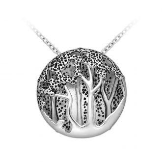 Efektowny srebrny wisiorek drzewo życia las - zdjęcie główne