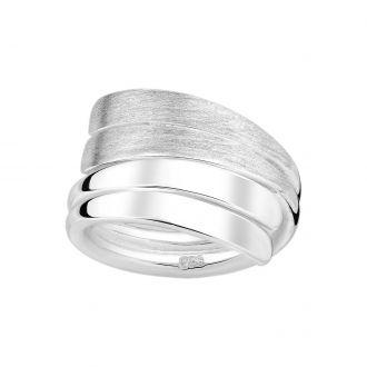 Efektowny matowany srebrny pierścionek - Europa 11, US 6 - zdjęcie główne