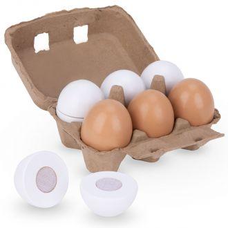 Drewniane jajka do krojenia z wytłaczanką - zdjęcie główne