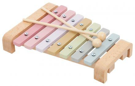 Drewniane cymbałki - ksylofon dla dzieci, kolory tęczy - zdjęcie główne