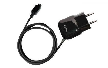 PURO Mini Travel Charger - Przenośna ładowarka sieciowa z kablem Micro USB (czarny) - zdjęcie główne