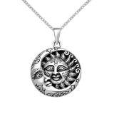 Srebrny Wisiorek Słońce Księżyc