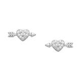 Srebrne kolczyki serca z cyrkoniami