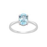 Srebrny pierścionek z błękitnym topazem - Europa 20, US 9,5