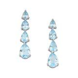 Rodowane srebrne kolczyki z topazem blue sky