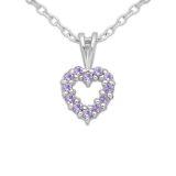 Srebrny wisiorek serce z tanzanitem