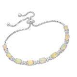 Srebrna Bransoletka z Opalem Etiopskim i Cyrkoniami