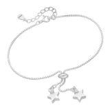 Srebrna bransoletka gwiazdki