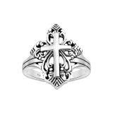 Srebrny pierścionek Krzyż św. Jakuba - Europa 16; US 7