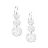 Matowane srebrne kolczyki koła