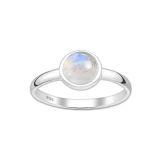 Srebrny pierścionek z Kamieniem Księżycowym - Europa 19, US 9