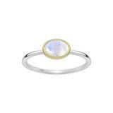 Pozłacany srebrny pierścionek z Kamieniem Księżycowym - Europa 19, US 9