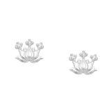 Srebrne kolczyki kwiat lotosu z cyrkoniami