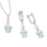 Srebrny komplet z topazem blue sky