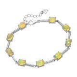 Srebrna Bransoletka z szlachetnym Opalem Etiopskim i Cyrkoniami