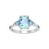 Srebrny pierścionek z topazami - Europa 19, US 9