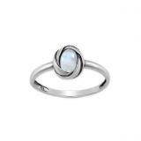 Srebrny pierścionek z Kamieniem Księżycowym - Europa 23, US 10,5