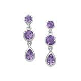 Srebrne kolczyki z ametystami