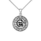 Celtycki srebrny wisiorek z symbolem słońca i księżyca