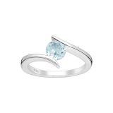 Srebrny pierścionek z topazem blue sky - Europa 11, US 6