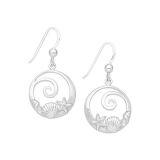 Srebrne kolczyki fala muszle rozgwiazda