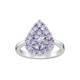 Srebrny pierścionek z tanzanitami - Europa 19, US 9