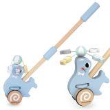 Drewniana foka z kijem do pchania - pchacz