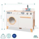 Drewniana pralnia i kuchnia - domowy zestaw 2w1 dla dzieci