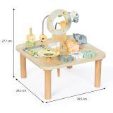 Drewniany stolik edukacyjny 7w1 muzyczny z cymbałkami i gongiem - dzika dżungla