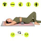 Duża mata do akupresury z poduszką i pokrowcem - 130 cm HyperMotion szaro-różowa