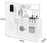 Duża drewniana biała kuchnia akcesoria i fartuszek