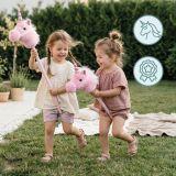 Hobby Horse – koń na kiju dla dzieci, 80 cm, jednorożec różowy