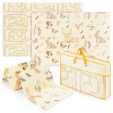 Dwustronna mata piankowa składana 180 x 120 x 1cm -  Magiczny Las/Jesienne Ulice - boho