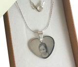 Komplet Zawieszka+Łańcuszek Serce GRAWER Zdjęcia +PUDEŁKO Srebro925