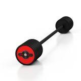 Sztanga gumowana prosta 55 kg czerwony połysk - Marbo Sport