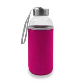 Szklana butelka 420 ml Bob - fuksja